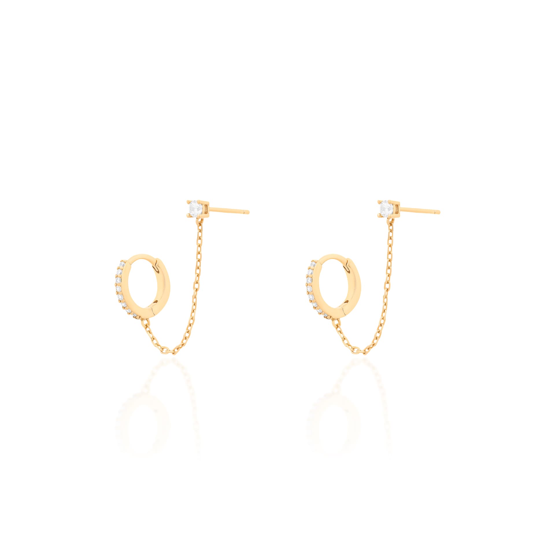 Argola 12mm Meia Cravação com Corrente Elos
