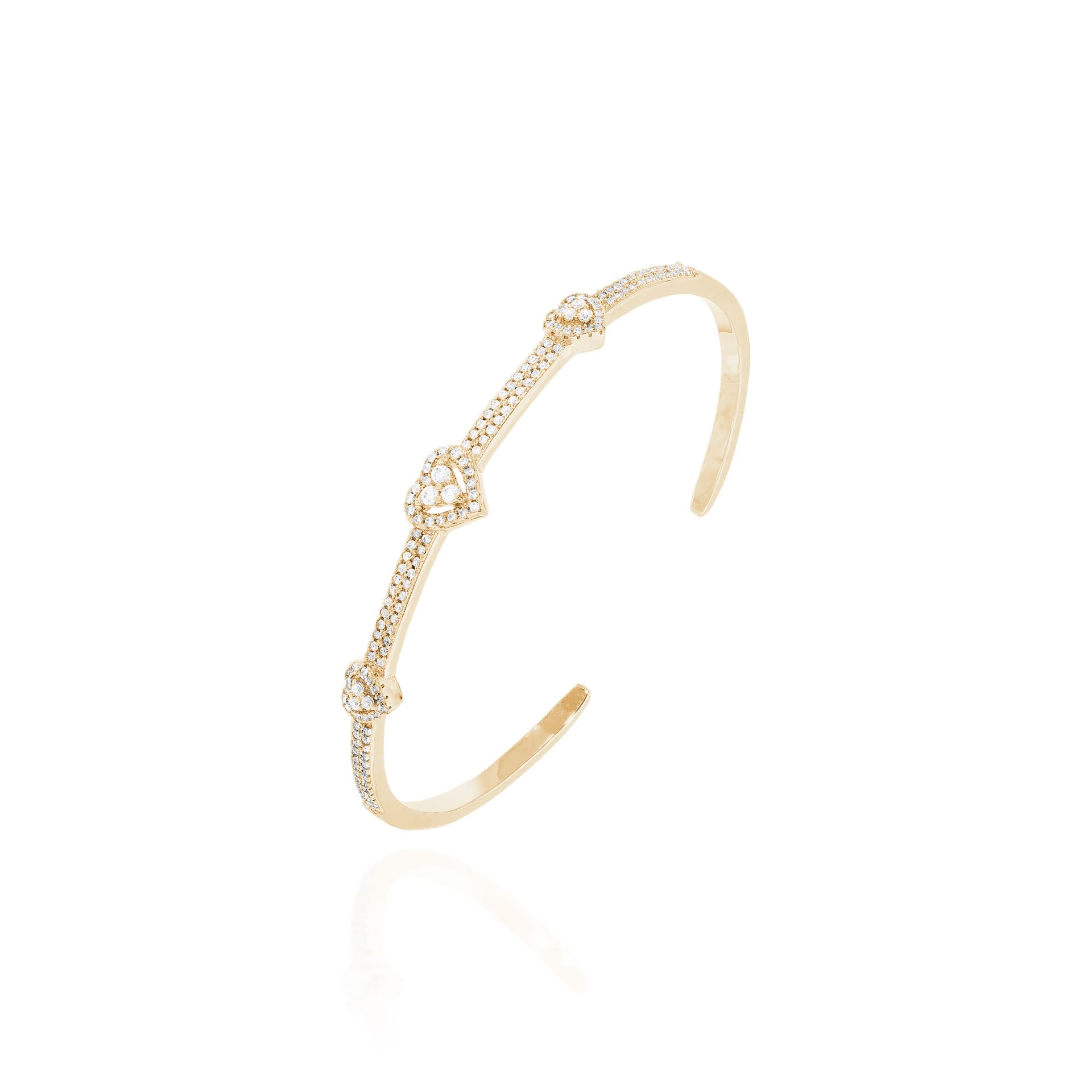 Bracelete Meia Duas Fileiras Cravação
