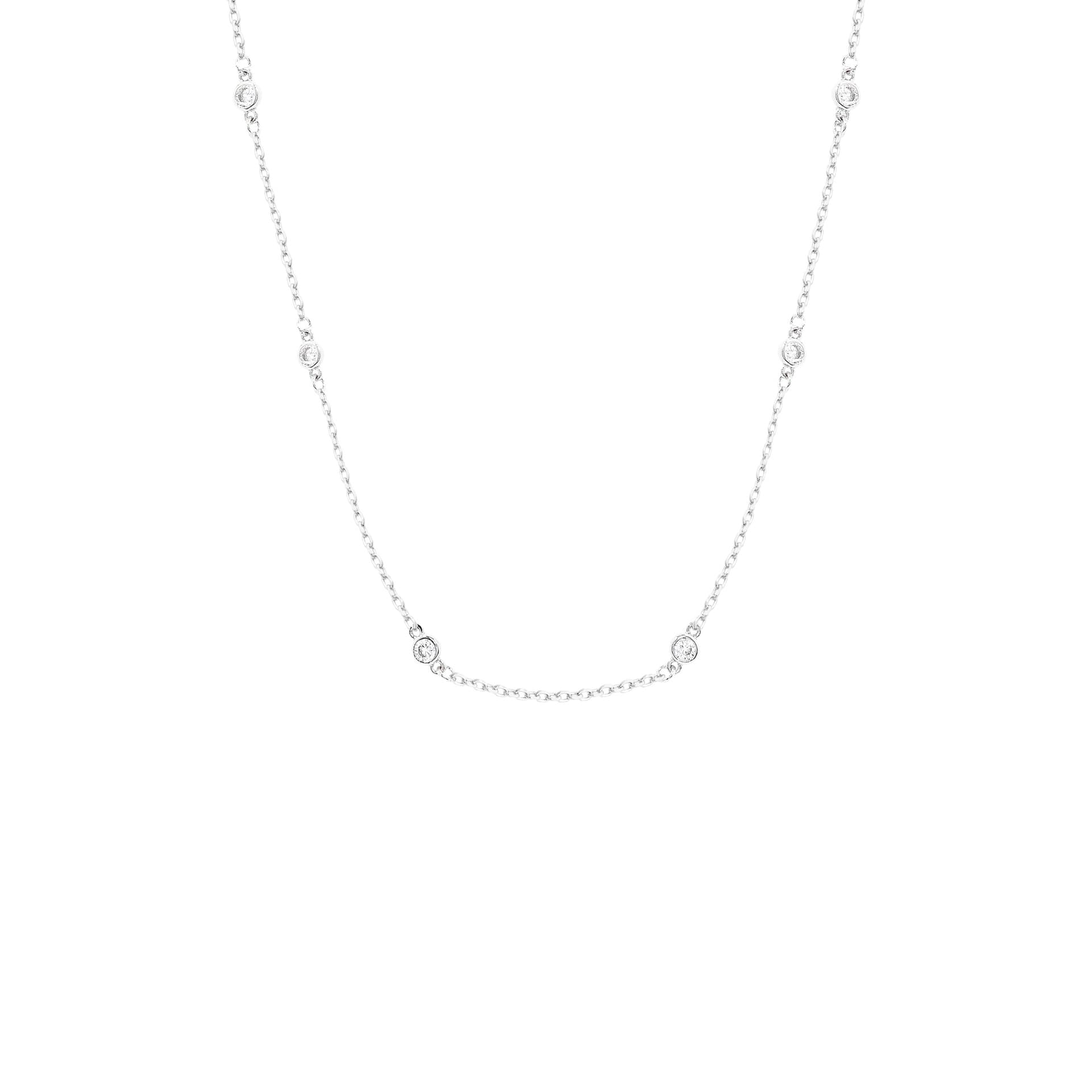 Colar Veneziana com Zirconia na Corrente