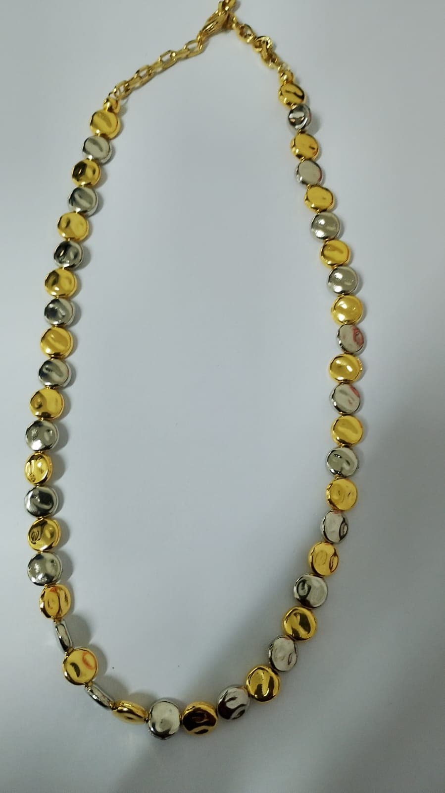Colar Bolas Dourado E Prata