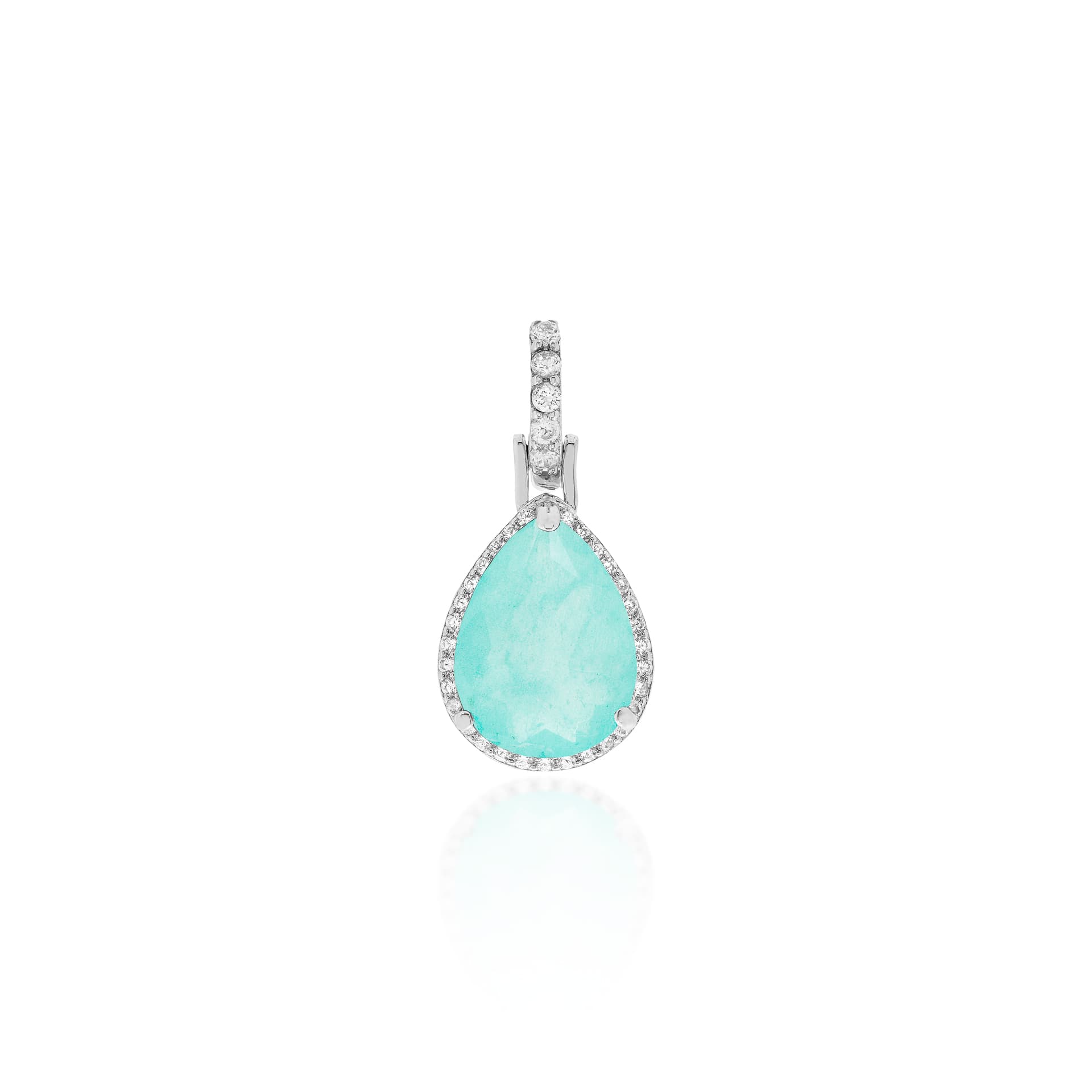 Pingente Riveira Gota Zirconia Branca