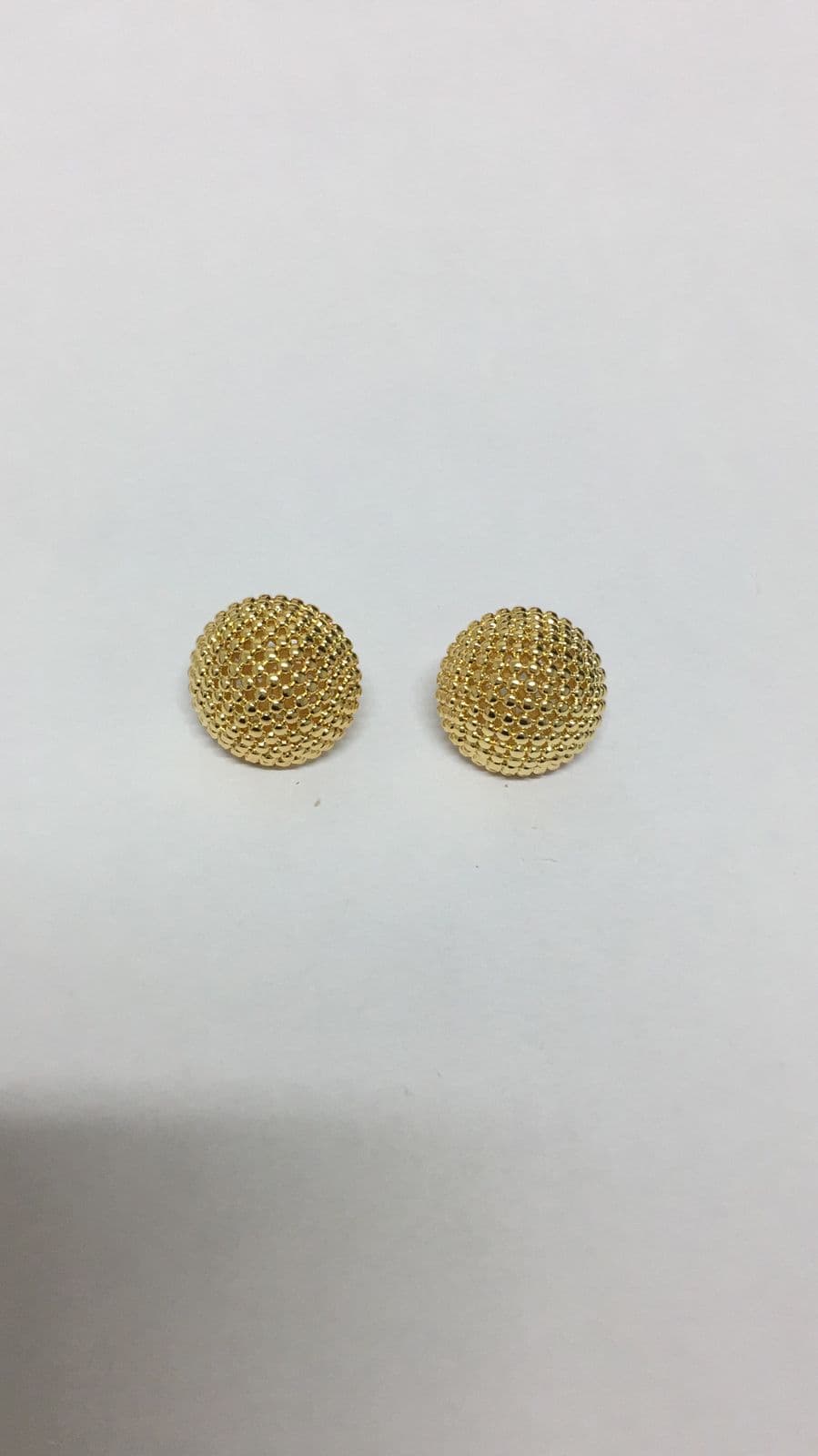 Brinco Botão Liso Metade Bola Redondo Bolinha