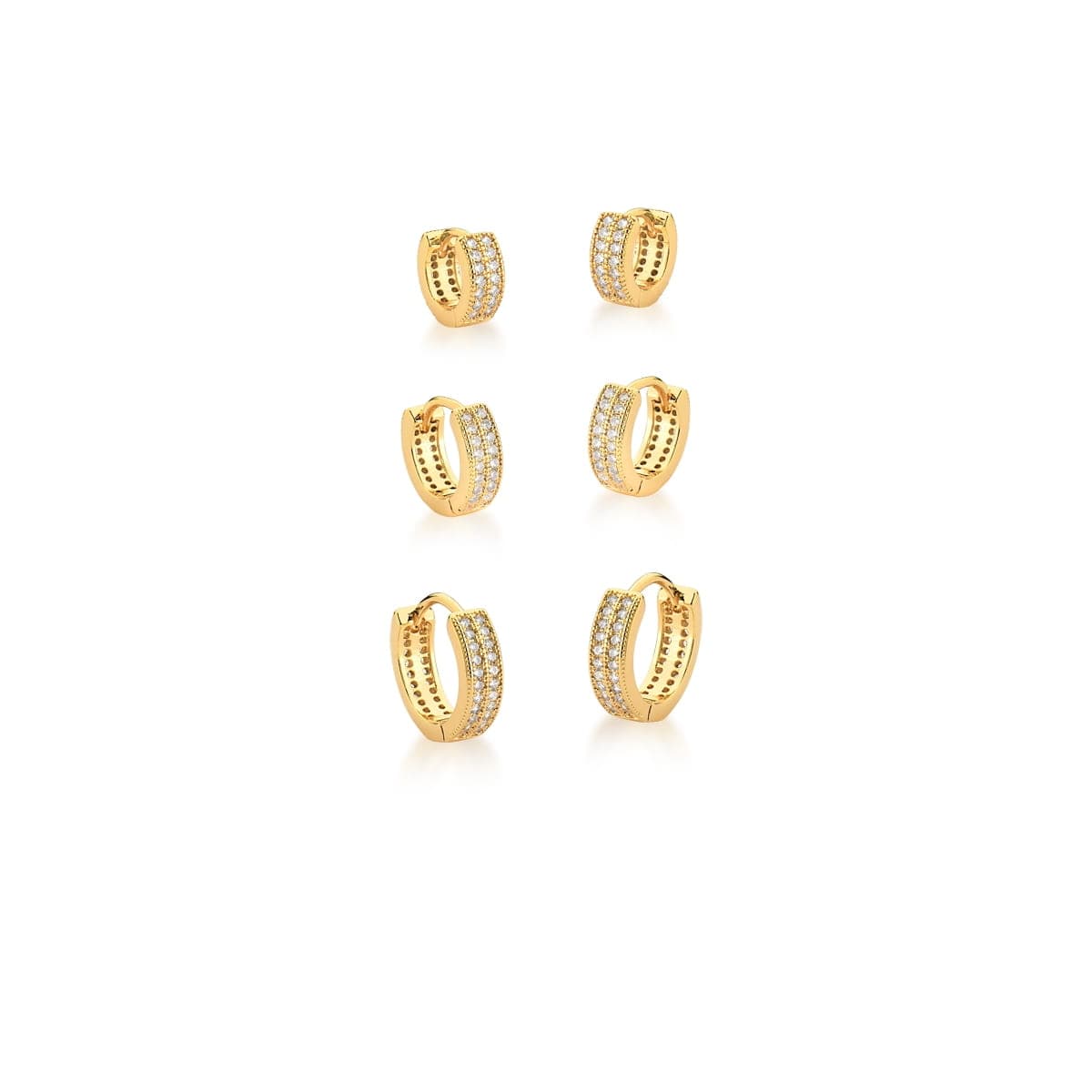 Brinco G Zirconia Frente 2 Coluna Lateral Trabalhado 9/11/13mm Ban Dourado/inco