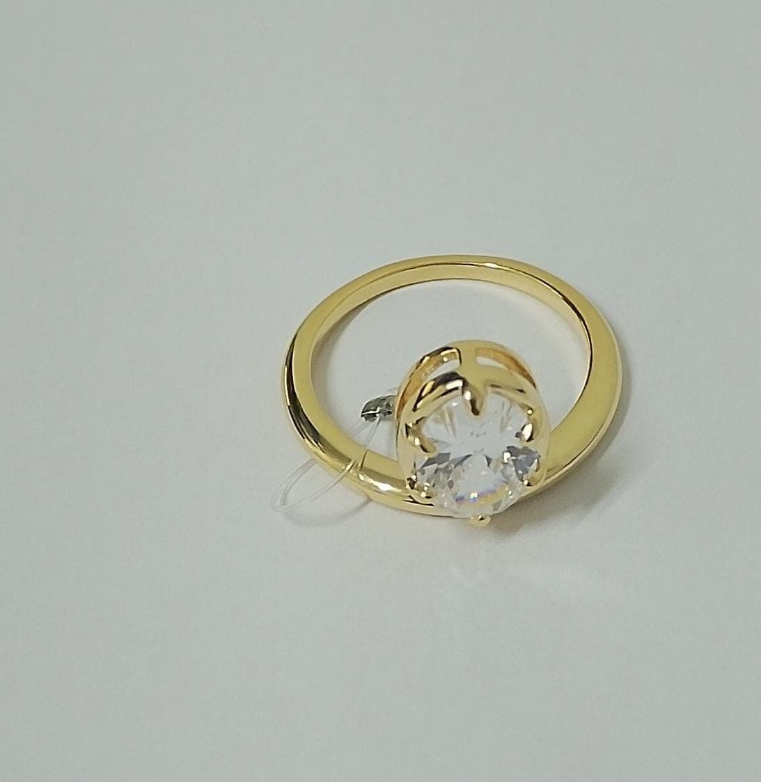Anel Liso Dourado cm Zircônia